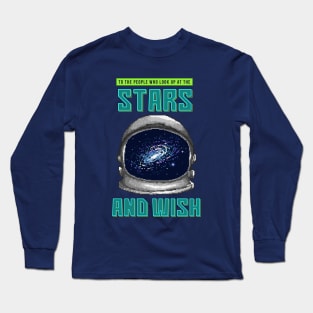 Pixel Stars And Wish Art Long Sleeve T-Shirt